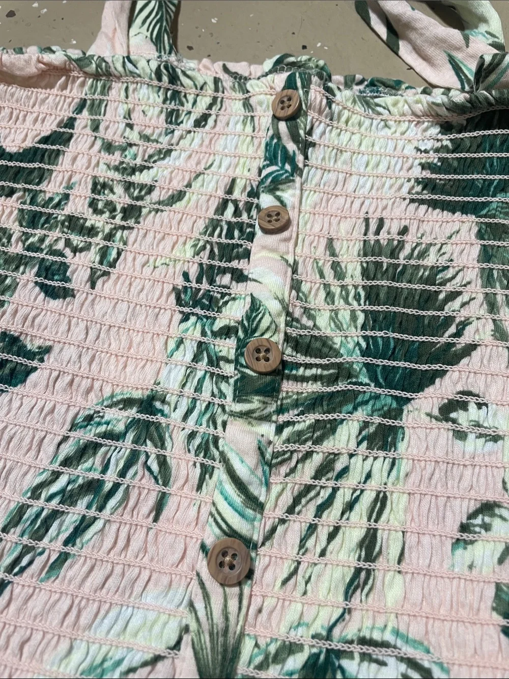 Girls Old Navy Pink and Green Tropical Print Tank Top